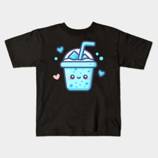 Cute Kawaii Blue Ice Drink with Hearts | Kawaii Food Art for Kawaii Lovers Kids T-Shirt